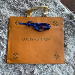 Louis Vuitton Large Paper Gift Bag w. Blue Ribbon
